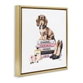 thumbnail image 2 of Stupell Industries Art Deco Luxury Fashion Books & Dog Gold Floating Frame Canvas Art, 25 x 25, by Amanda Greenwood, 2 of 8