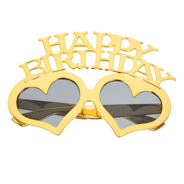 KAKOWELY Gafas de sol para fiesta de cumpleaños, gafas creativas con forma de corazón, gafas decorativas de feliz cumpleaños