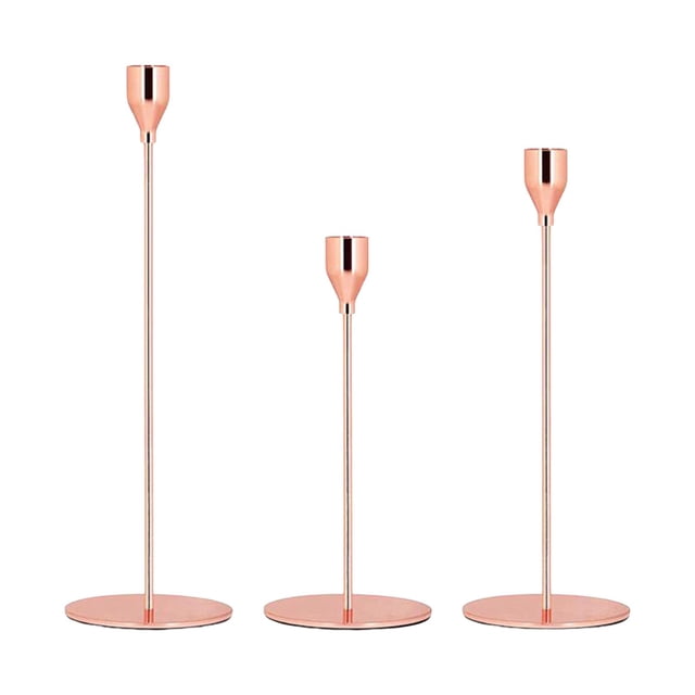 Portavelas cónicos, soporte para velas, candelabros decorativos Oro rosa