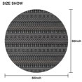 thumbnail image 6 of Black Christmas Folk Pattern Round Tablecloth 60"x60",Wrinkle Wipeable Table Cloth for Kitchen Dining Room Picnic Patio Party, 6 of 6