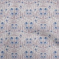 thumbnail image 1 of oneOone Cotton Poplin Medium Blue Fabric Asian Suzani Floral Craft Projects Decor Fabric Printed By The Yard 42 Inch Wide, 1 of 4