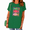 Green, variant on White Women's Preppy Pink Striped Leopard Tropical Starfish Fish Graphic Short Sleeve T-Shirt Tops
