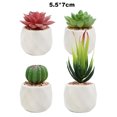 thumbnail image 2 of Pots en Céramique Géométriques Modernes Diverses Succulentes Réalistes, Ensemble de 4, 2 of 5
