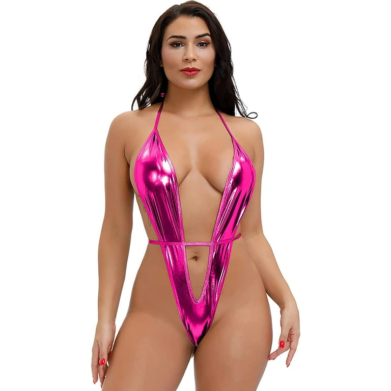 EVAbaby Sexy Mini Monokini Swimwear for Women PU Leather One Piece