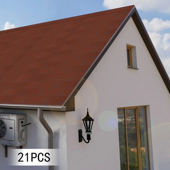 21 PCs Roofing Shingles, Red, Great for Roof Tiles of Villas, Row Houses, Light Steel Roofs, Flat Roofs, and More (39. 37*13. 11in)