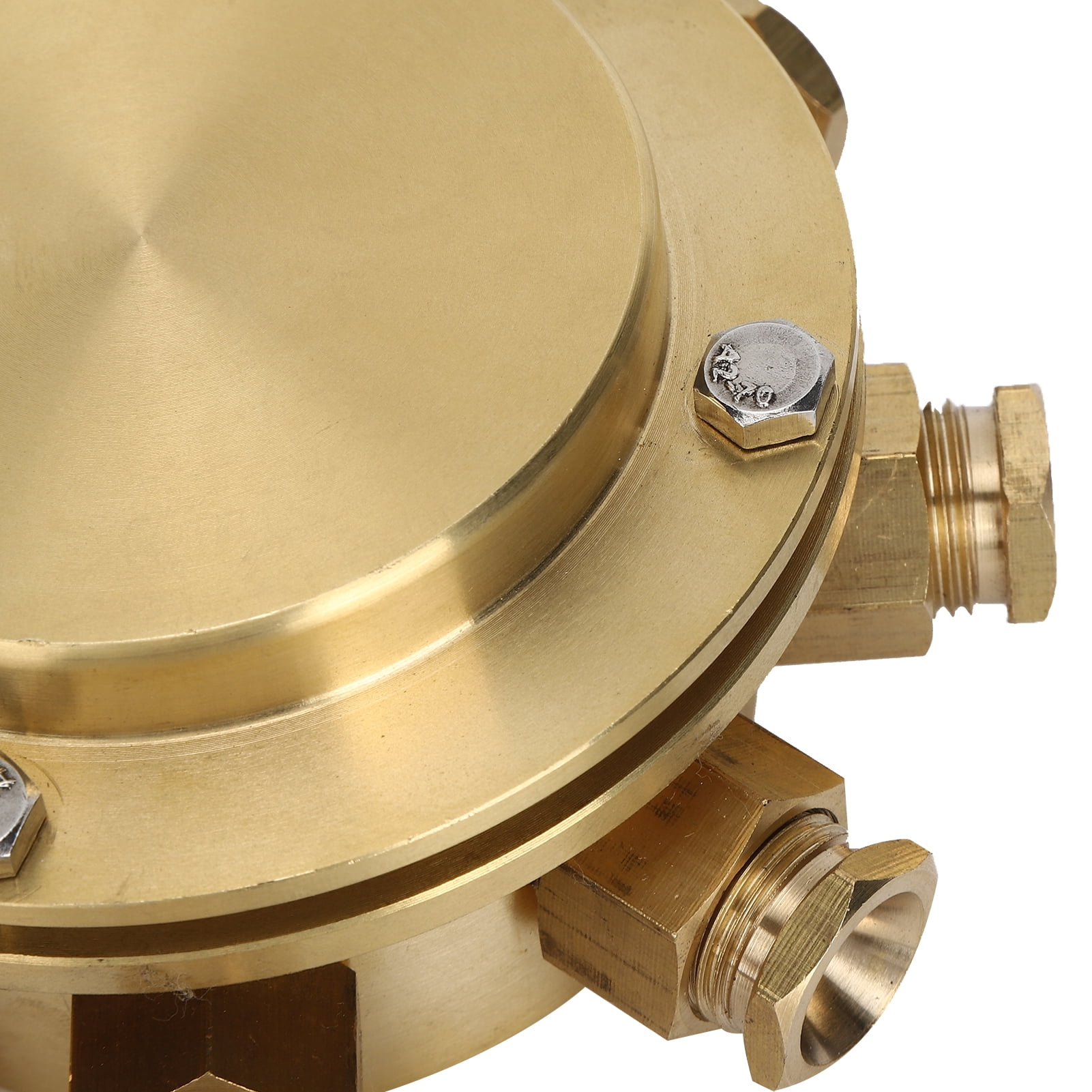 Yajisi 8-Hole Waterproof Underwater Junction Box for Outdoor Equipment Light, Alloy Copper Material 5.5 inches / 14 cm Diameter, Heavy Duty Electrical Box for Garden Fountain and Tunnel