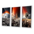 thumbnail image 3 of Designart "Rainbow Shades Of Colorlessness horizon I" Floral Framed Wall Art Set Of 3 - Multi-Color Rainbow Frame Gallery Set For Office Decor, 3 of 7
