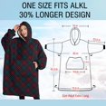 thumbnail image 4 of Oversized Wearable Blanket Hoodie,Green and Red Christmas Plaid Pattern Sherpa Blanket Hoodie with Super Pockets,Super Warm Fuzzy Pullover for Women & Men, 4 of 6