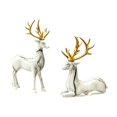 thumbnail image 2 of 2Pcs Resin Reindeer Statue Small Christmas Seated And Standing Deer Figurine, Reindeer Ornaments For Living Room, Wine Cabinet, Display Stand, Bedroom, Office Desktop, 2 of 4