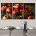 thumbnail image 3 of wall26 - 3 Piece Framed Canvas Wall Art - Raw Red Fuji Apples in a Basket - Modern Home Art Stretched and Framed Ready to Hang - 24"x36"x3 BLACK, 3 of 5