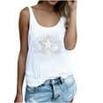 thumbnail image 1 of CEHVOM Women's Casual Solid Color Round Neck Colorful Sequin Printed Vest Top, 1 of 4