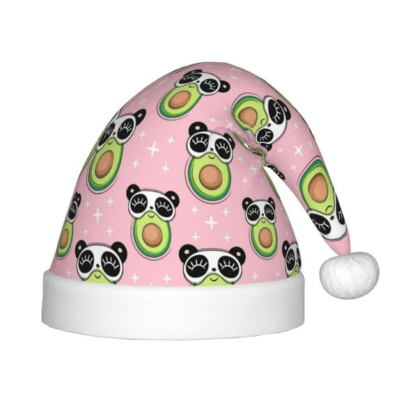 Rateoe Panda Avocado Santa Hat Confortable Christmas Hat for Christmas Party Favors Fit for Kids