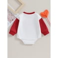 thumbnail image 4 of Bslissey Baby Girls Valentine's Day Sweatshirt Romper Contrast Color Long Sleeve Heart Letter Print Jumpsuit Newborn Infant Casual Bodysuit Clothes 0-18 Months, 4 of 8