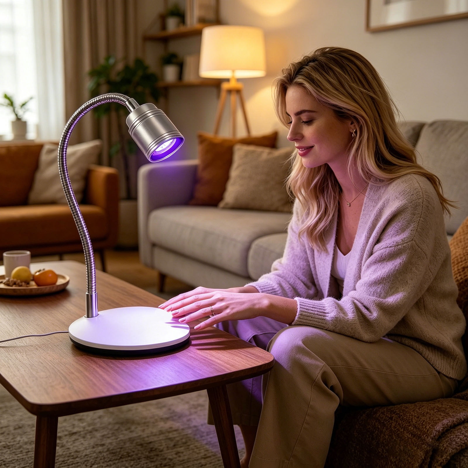 Hands-Free UV LED Nail Lamp, Flexible Gooseneck Gel Curing Light, Nail Art Tools, Gel Polish Dryer, for Nail Extensions, 8 Inch USB Powered(Silver)