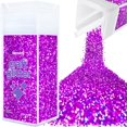 thumbnail image 1 of Hemway Craft Glitter Shaker 130G / 4.6Oz Glitter Para Artes Manualidades Vasos De Resina Uñas Pintura Decoración Festival Cosmético Cuerpo - Fino (1/64"" 0.015"" 0.4Mm) - Púrpura Holográfico, 1 of 5