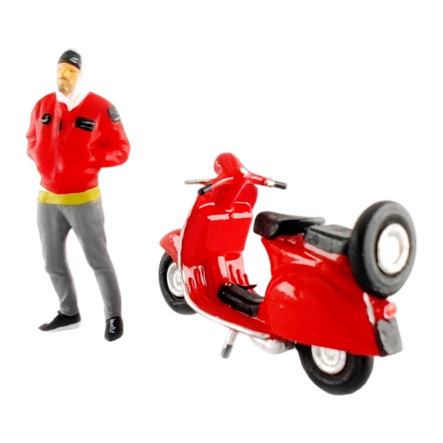 TISHITA Figurines Moto Barbue Dioramas Miniatures Rouge RM Rouge