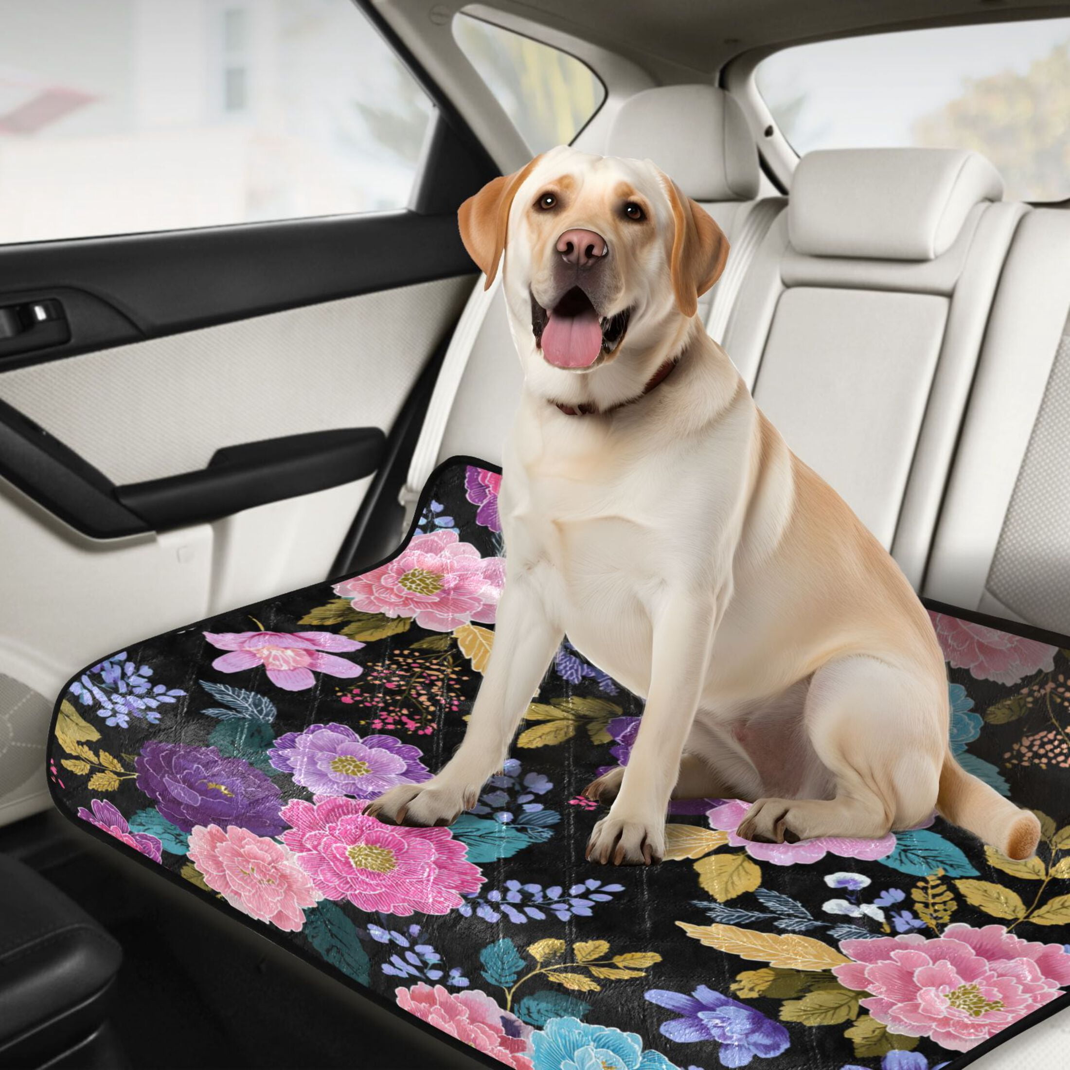 Washable Pet Pee Pads with Super Absorbent Reusable Training Pads for Dogs & Cats Vibrant and Colorful Floral