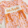 thumbnail image 4 of Wonitaaizi Newborn Baby Girl Halloween Outfit Pumpkin Jumpsuit Romper Sleeve Bodysuit Long Overalls (0-3 Months,Pink), 4 of 4