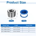 thumbnail image 2 of Juego de 5 tapones de tubo de acero inoxidable 304 NPT 1/4, tapón de rosca macho con socket hexagonal interno, tapón avellanado para sellar puerto de tubo, válvula solenoide neumática, 2 of 6