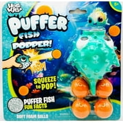 Hog Wild Puffer Fish Ball Popper Toy - Includes 4 Soft Foam Balls - Squeeze Air Powered Balls Up to 20 Feet - Launcher Safe for Indoor/Outdoor Play