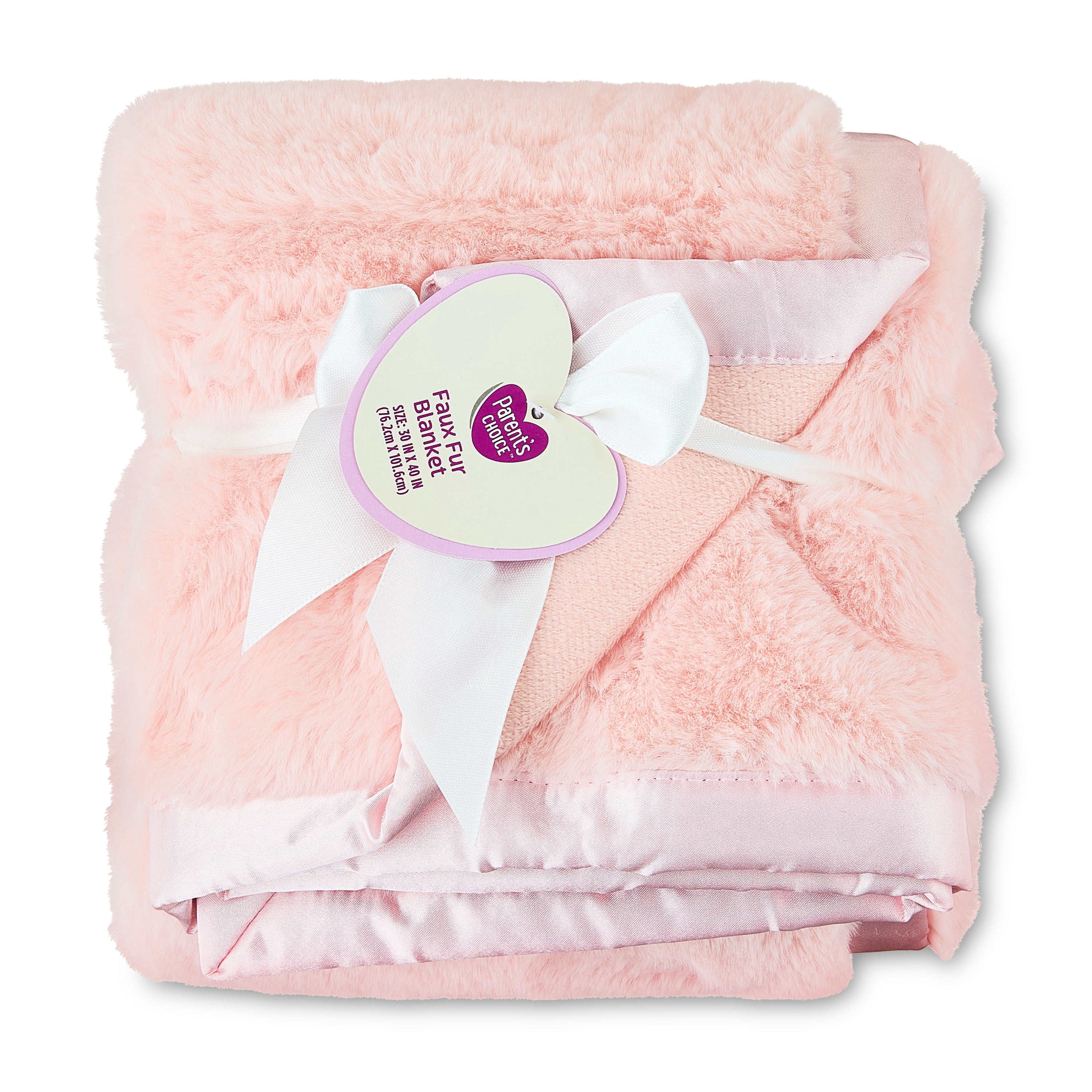 Parent's Choice Faux Fur Blanket, Rosewater, 30" x 40"