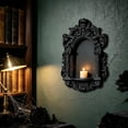 thumbnail image 5 of Gothic Candle Sconce, Black Plastic Medieval Floating Shelf Decorative Farmhouse Wall Candle Holder, Cathedral Arch Frame for Statue, Halloween, Fireplace Decor (C), 5 of 6