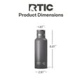 thumbnail image 5 of RTIC 16 oz Ceramic Lined Insulated Journey Water Bottle, Leak-Proof Lid, Graphite, 5 of 9