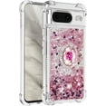 thumbnail image 6 of for Google Pixel 8 Luxury Glitter Case for Women Girls, Sparkle Flowing Clear Quicksand Soft TPU Liquid Case Cover with Bling Diamond Ring for Pixel 8 -Rose Gold, 6 of 7