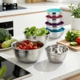 thumbnail image 2 of Mixing Bowls with Airtight Lid, 7 Piece Stainless Steel Nesting Bowls for Space Saving Storage, Perfect for Cooking, Baking, Prepping & Food Storage, 2 of 6