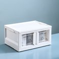 thumbnail image 1 of Caja de almacenamiento plegable de doble puerta, caja de almacenamiento movible para guardar juguetes, ropa y libros, 1 of 6