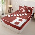 thumbnail image 2 of Homewish Initial H Football Print Zipper Twin Comforter Sets with Fitted Sheet and 2 Pillowcases for Boys Girls,Teens Sport Rugby Zipper Bedding Set,4-Piece,Black Reversible, 2 of 6