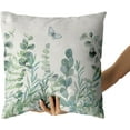 thumbnail image 3 of Spring Eucalyptus LeavesThrow Pillow Covers 20X20 Inches Set of 2 Sage Green Leaf Butterfly Decorative Pillow Cases Summer Floral Pillow Covers Farmhouse Home Decor for Sofa Couch Bed Living Room, 3 of 6