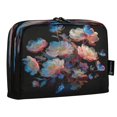 thumbnail image 2 of Standing Pencil Case with Base Large Capacity Stationery Pouch Pen Bag with Zipper for Women Men White Flowers with Blue Butterflies, 2 of 7