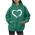 thumbnail image 5 of WRKEKC Hoodies for Women Heart Print Long Sleeve Hooded Drawstring Pullover Sweatshirt Top for Women Casual Wear, 5 of 5