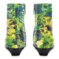 thumbnail image 4 of YDN Women Square Toe Ankle Boots Square Toe Low Heel with Side Zipper Comfy Short Booties Daily Casual Shoes Size 9 Green Flowers, 4 of 4