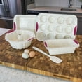 thumbnail image 2 of Trudeau Confetti 6-Piece Silicone Non-stick Baking Set with Spatula, Bowl, and Bakeware, White, 2 of 2