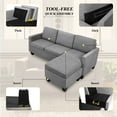 thumbnail image 6 of Vineego Linen Fabric L-shape Sofa Sectional Couch for Living Room, Gray, 6 of 7