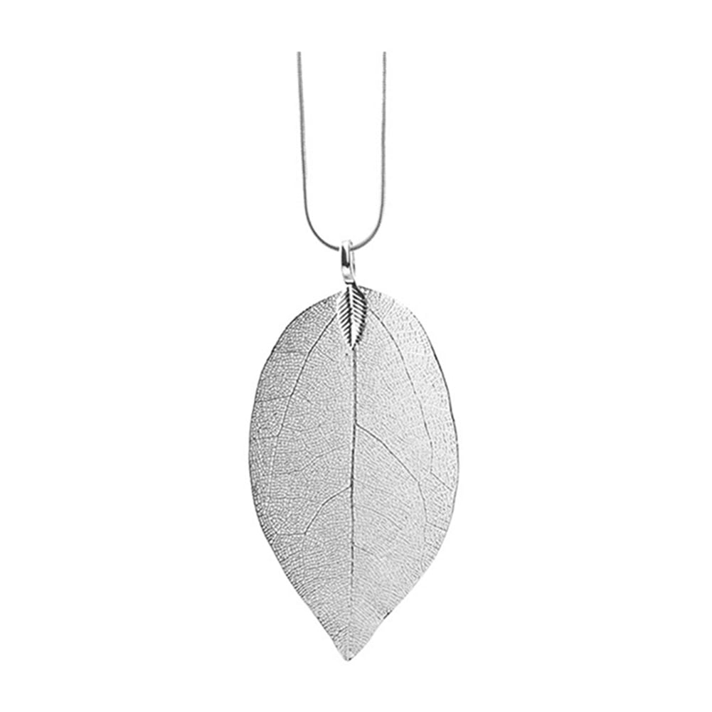 Fashion Women Leaf Sweater Pendant Necklace Ladies Leaves Long Chain Jewelry