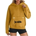 thumbnail image 2 of Yievot Cat Pouch Hoodies for Women Kangaroo Pocket Dog Pouch Sweatshirts Pet Carrier Pullover Long Sleeve Fall Sweatshirt, 2 of 5