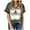 Army Green, variant on Fesfesfes Yellow Going Out Top Women Summer Sexy Gradient Print V-Neck Regular Women Monther's Day Printed Short Sleeves Top Tshirts 12(XXL)
