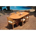 thumbnail image 4 of Grade-A Teak Dining Set: 6 Seater 7 Pc: 94" Mas Oval Trestle Leg Table And 6 Veranda Chairs (2 Arm & 4 Armless Chairs) Patio WholesaleTeak #WMVR78, 4 of 4