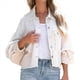 thumbnail image 3 of Chaqueta Informal de Larga con Solapa para Mujer, Otoño e Invierno, con Lavado y Cepillado en Color Contrastante. Albaricoque M, 3 of 10