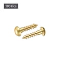 thumbnail image 3 of Tornillos de madera Uxcell M3 x 12mm con cabeza redonda ranurada de latón, paquete de 100, 3 of 5