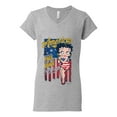 thumbnail image 2 of Wild Bobby Betty Boop America Land of the Free Home of the Brave Betty Boop Women’s Standard V-Neck Tee, Heather Grey, XX-Large, 2 of 5