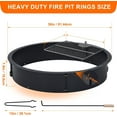 thumbnail image 2 of Historyli 36 x 36 x 7.8 Inch Heavy Duty Fire Pit Ring with 360° Rotatable BBQ Grill,High-Temp Resistant Steel Fire Pit Liner,Easy-Install Outdoor Fire Ring for Patio,Camping,Bonfire Parties,Black, 2 of 7