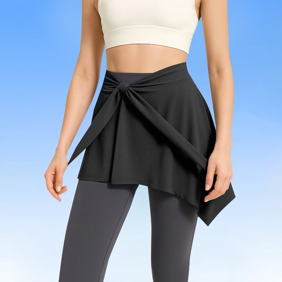 Women's Two Way Convertible Yoga Skirt, Wrap Around Waist Skirt or Neck Poncho, Lightweight Sports Cover Up Skirt for Beach, Yoga and Daily Sun Protection Black A