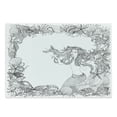 thumbnail image 1 of Mermaid Cutting Board, Mermaid in Seashells Starfish Coral Reef Frame Culture Myth Art, Decorative Tempered Glass Cutting and Serving Board, Large Size, Grey White, by Ambesonne, 1 of 1