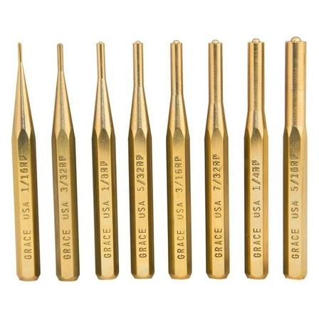 Gunsmithing Punch Set - BRP-8 Brass Roll Pin Punch Set - 8 Piece - Gun Care Tools - USA Made - Hunting & Gunsmithing Accessories