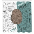 thumbnail image 3 of Ambesonne Modern Shower Curtain, Music Logic Brain Art, 69"Wx75"L, White Teal Umber, 3 of 3