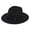Black, variant on Women's Wide Brim Felt Fedora Hat, Adjustable Leather Belt Buckle, Elegant Jazz Style Cowboy Hat Grey One Size